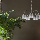 Luminea Wallace Metal &amp; Glass 5 Light Chandelier