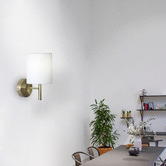 Luminea Garrett Metal &amp; Fabric Wall Lamp