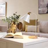 Luminea Gordon Metal &amp; Rubberwood Table Lamp