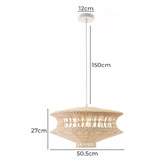 Luminea Rinah Metal &amp; Rattan Pendant Light