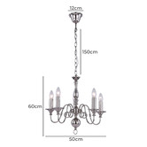 Luminea Jennings Metal 5 Light Chandelier
