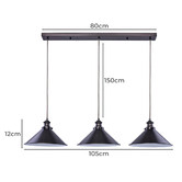 Luminea Sraffa Iron 3 Light Pendant