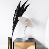 Luminea Veda Metal &amp; Linen Pleated Table Lamp