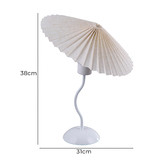 Luminea Veda Metal &amp; Linen Pleated Table Lamp