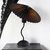 Luminea Veda Metal &amp; Linen Pleated Table Lamp