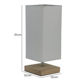 Luminea 31cm Square Matteo Rubberwood Table Lamps