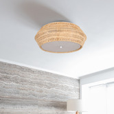 Luminea Tinley Rattan Flush Ceiling Light
