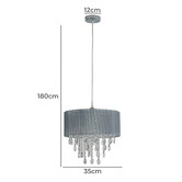 Luminea Margot Chandelier with Fabric Shade