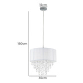 Luminea Margot Chandelier with Fabric Shade
