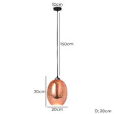 Luminea Creusot 1 Light Metal Pendant