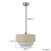 Luminea Chrome Vernette 1 Light Metal Pendant