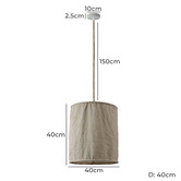 Luminea Aliza Metal &amp; Fabric Pendant Light