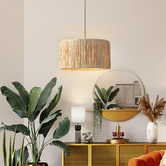 Luminea Penny Raffia Pendant Light