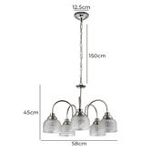 Luminea Wallace Metal &amp; Glass 5 Light Chandelier