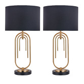 Luminea Jenson Iron Art Deco Table Lamps