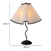 Luminea Sigmund Metal &amp; Linen Wave Table Lamp