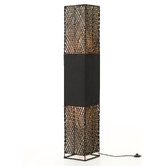 Luminea Chloe Raffia &amp; Linen Floor Lamp