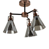 Luminea Fabian Metal 3-Light Semi Flush Ceiling Light