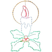 Luminea Christmas Candle with Holly Sprig LED Light Display