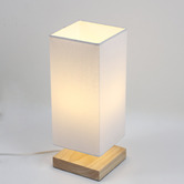 Luminea 31cm Square Matteo Rubberwood Table Lamps
