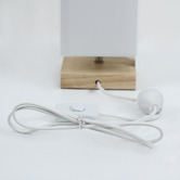 Luminea 31cm Square Matteo Rubberwood Table Lamps