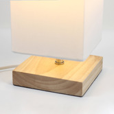 Luminea 31cm Square Matteo Rubberwood Table Lamps
