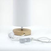 Luminea Matteo Rubberwood Cylinder Table Lamps