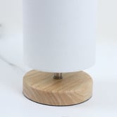 Luminea Matteo Rubberwood Cylinder Table Lamps