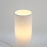 Luminea Matteo Rubberwood Cylinder Table Lamps