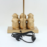 Luminea Kenzie Resin 3 Monkey Table Lamp