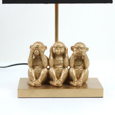Luminea Kenzie Resin 3 Monkey Table Lamp