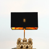 Luminea Kenzie Resin 3 Monkey Table Lamp