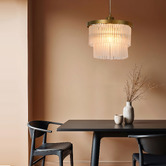 Luminea Richards 25cm Iron &amp; Glass Pendant Light