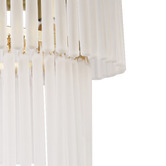 Luminea Richards Brushed Brass Glass 2 Tier 4 Light Chandelier