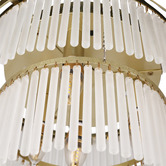Luminea Richards Brushed Brass Glass 2 Tier 4 Light Chandelier