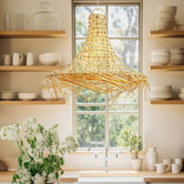 Luminea Harriet Bamboo &amp; Rattan Pendant Light