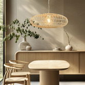 Luminea Zayn Bamboo &amp; Rattan Pendant Light