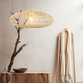 Luminea Zayn Bamboo &amp; Rattan Pendant Light