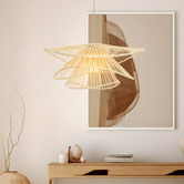 Luminea Mays Bamboo &amp; Rattan Pendant Light