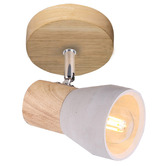 Luminea Casey Rubberwood &amp; Cement Spotlight