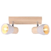 Luminea Casey Rubberwood &amp; Cement 2 Lamp Spotlight