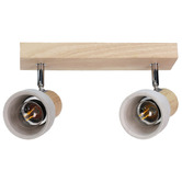 Luminea Casey Rubberwood &amp; Cement 2 Lamp Spotlight