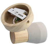 Luminea Casey Rubberwood &amp; Cement Spotlight