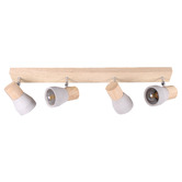 Luminea Casey 4 Light Rubberwood &amp; Cement Spotlight