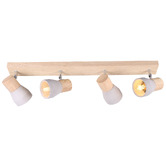 Luminea Casey 4 Light Rubberwood &amp; Cement Spotlight