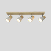 Luminea Casey 4 Light Rubberwood &amp; Cement Spotlight