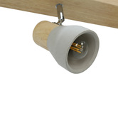 Luminea Casey 4 Light Rubberwood &amp; Cement Spotlight