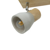 Luminea Casey 4 Light Rubberwood &amp; Cement Spotlight