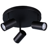 Luminea Hansen 3 Light Round Iron &amp; Aluminium Spotlight