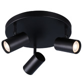 Luminea Hansen 3 Light Round Iron &amp; Aluminium Spotlight